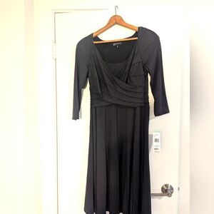 NWT Charcoal Grey Midi Jones New York 3/4 sleeve dress